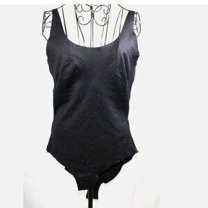 Black Briefer Nylon Spandex Bodysuit 3X Shaper Adjustable Straps Hook Eye Crotch